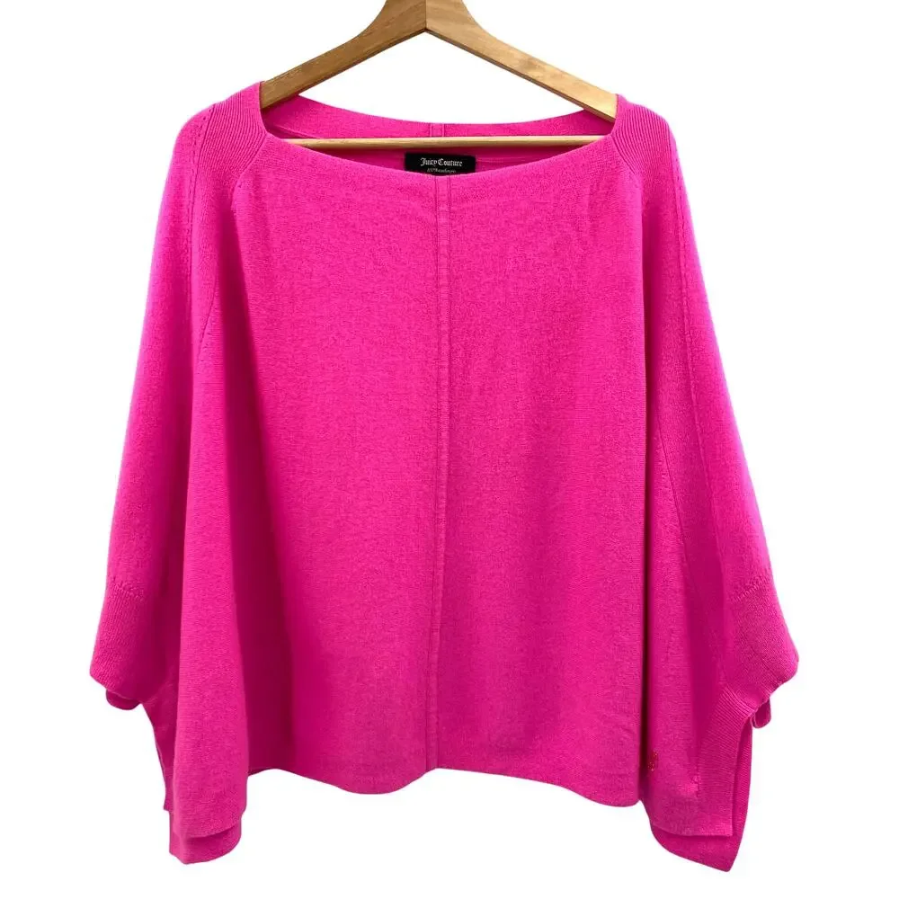 Juicy Couture pink 100% cashmere poncho sweater XS/S
